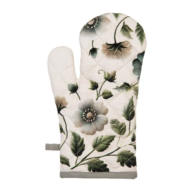Ovenwant Bloemen beige groen 30x18cm