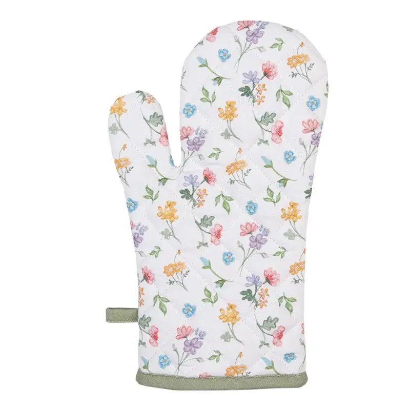 Ovenwant Bloemen wit multi 30x18cm