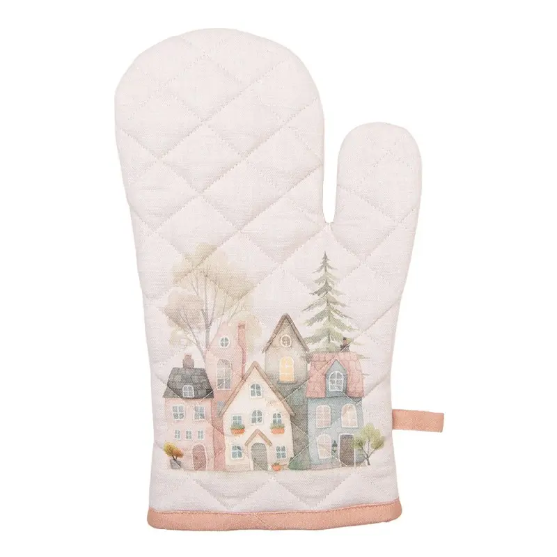 Ovenwant Huisjes beige 30x18cm