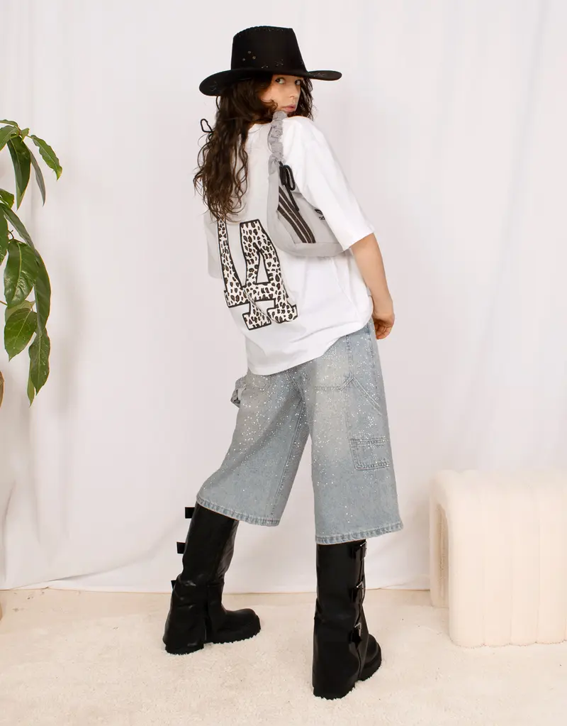 Oversized LA leopard graphic T-shirt