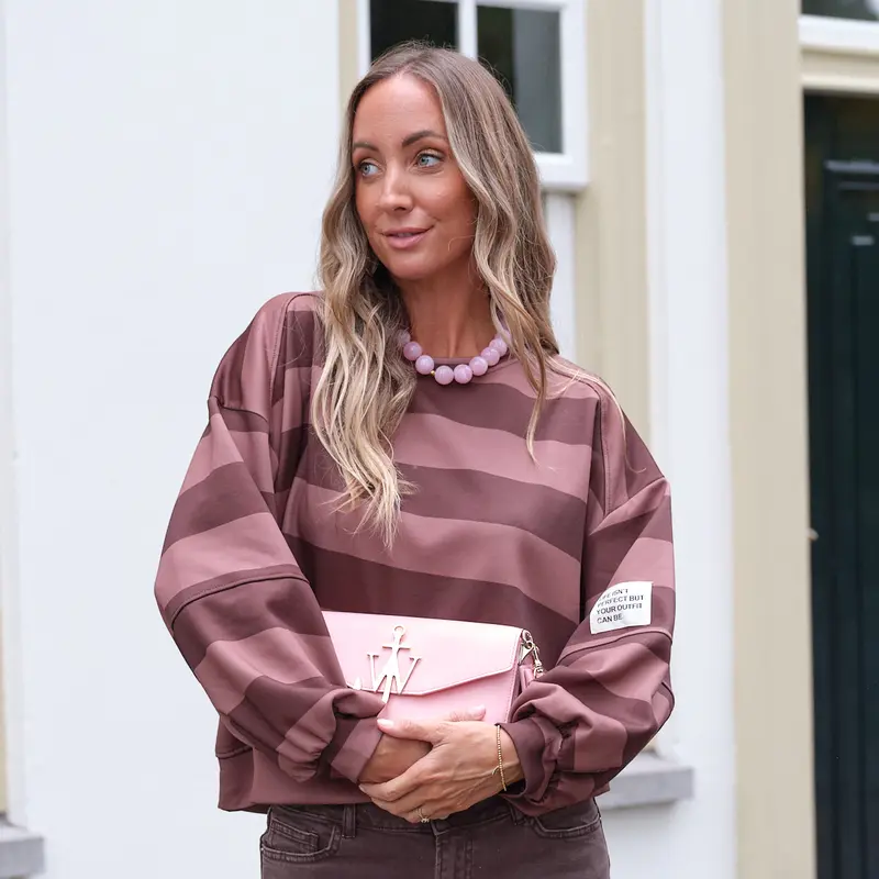 Oversized sweater perfect dubbel bruin