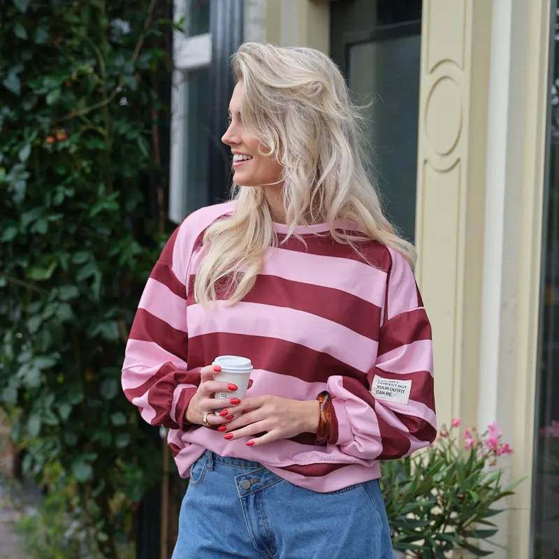 Oversized sweater perfect roze burgundy