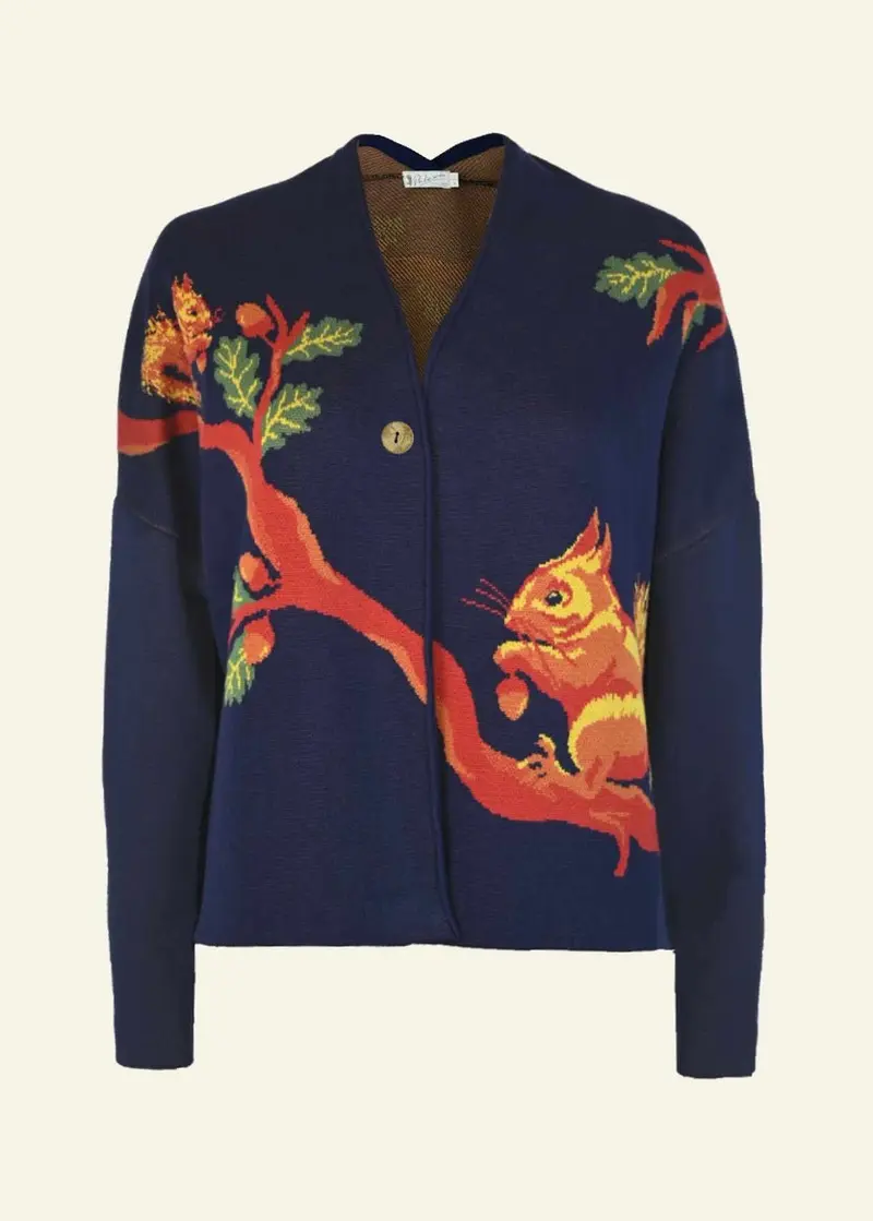 Palava Rosalind Squirrel Cardigan Navy