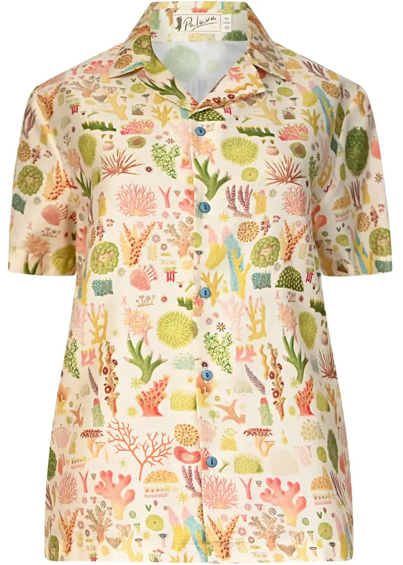 Palava x Natural History Museum Kit Coral Reef 40s Shirt Cream