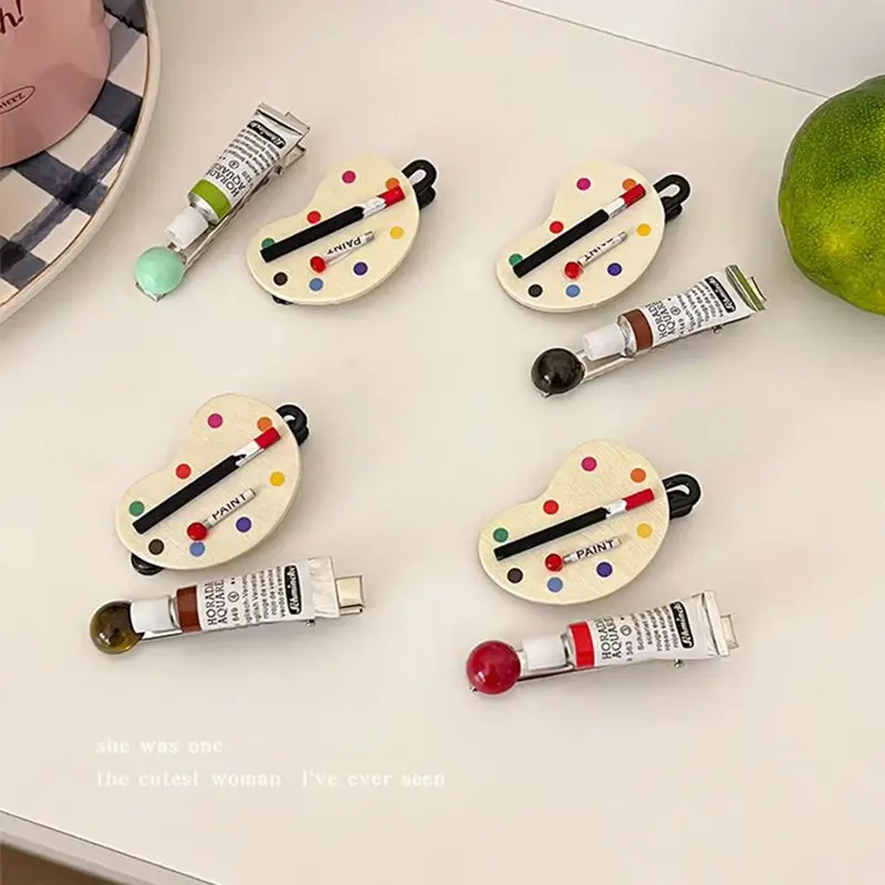 Palette and Paint Tube Hair Clip