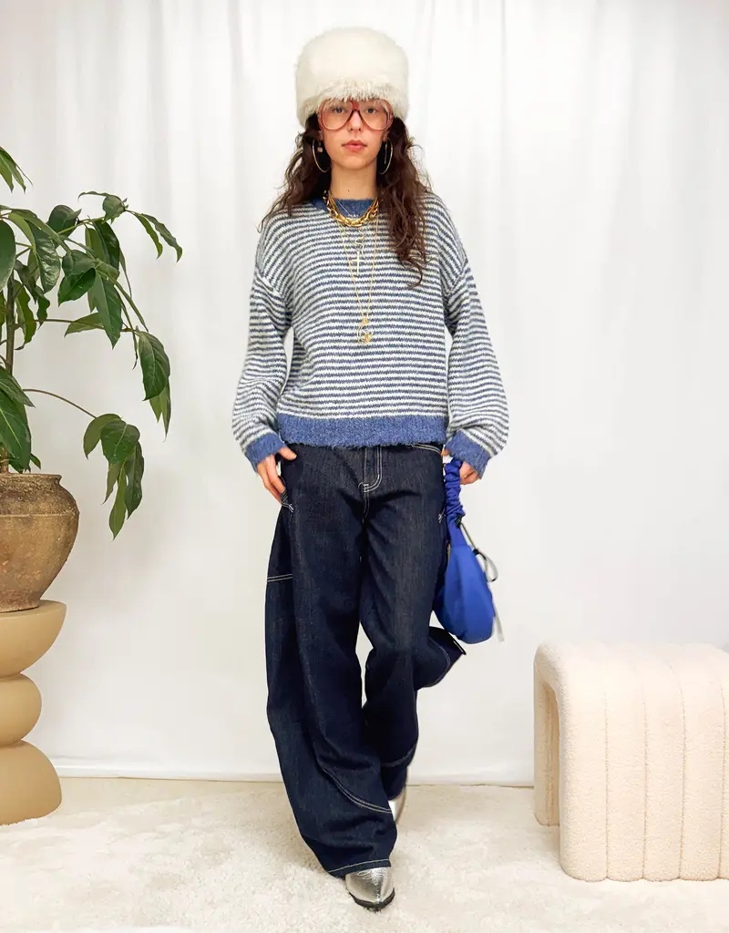Palm sequin striped sweater