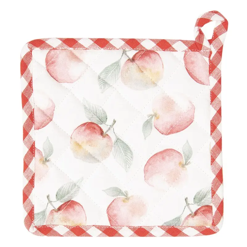 Pannenlap Appel rood wit 20x20cm