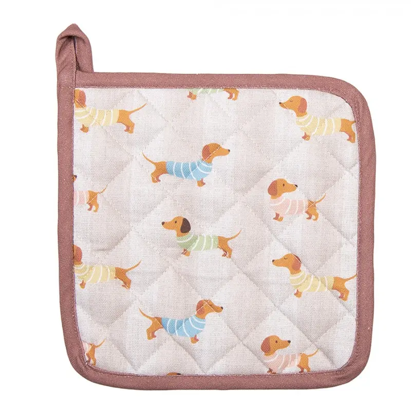 Pannenlap Hondjes beige 20x20cm