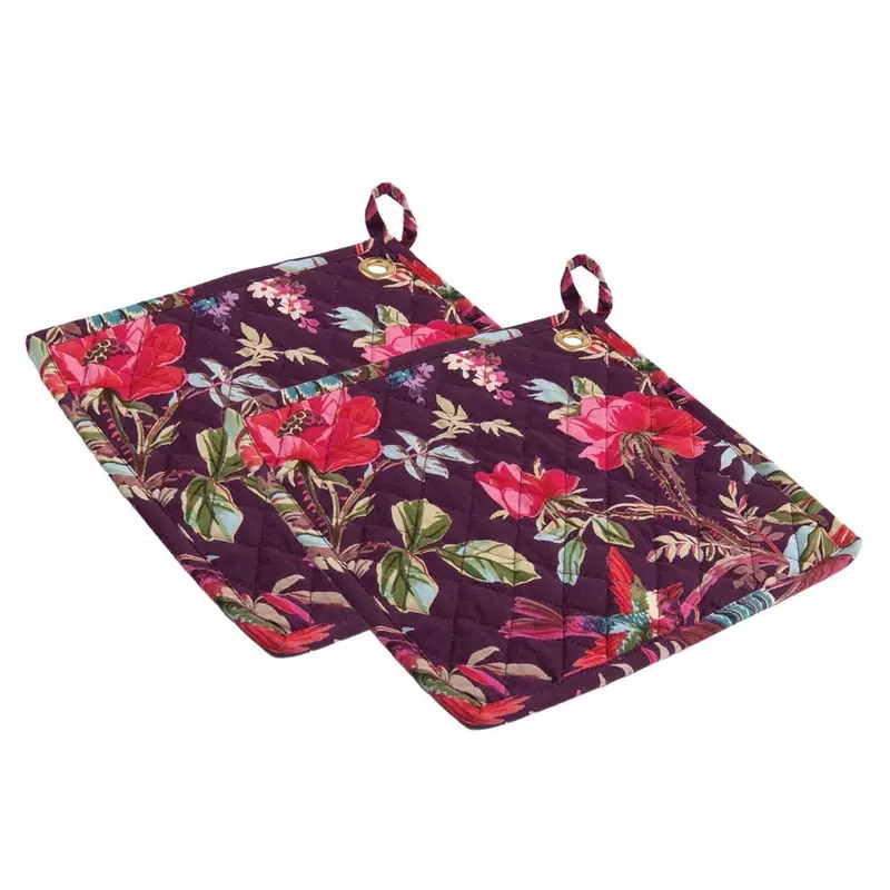 Pannenlappen set-van-2 Paradise Purple 25x25cm