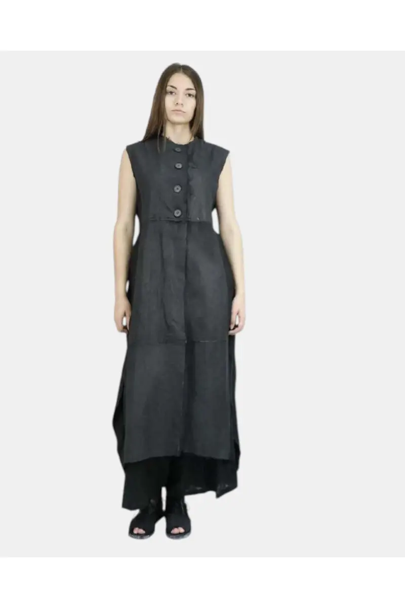 PAPUCEI lederen gilet OBSEDIAN PETALS