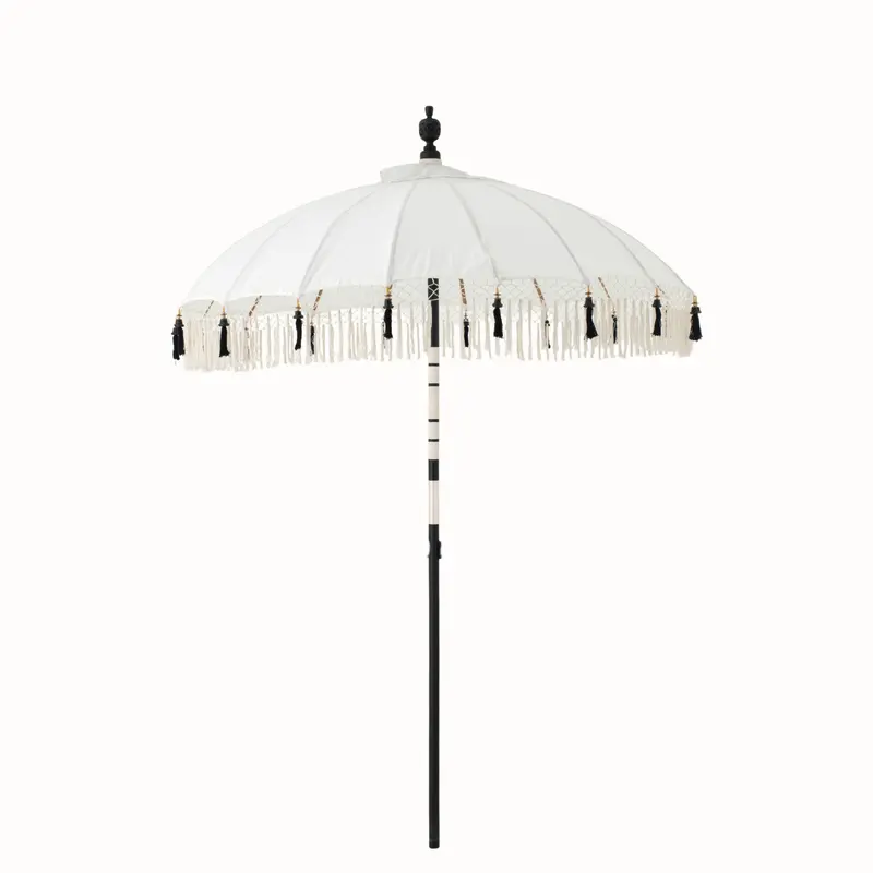 Parasol Flavie Hout/Katoen Ecru/Zwart J-Line
