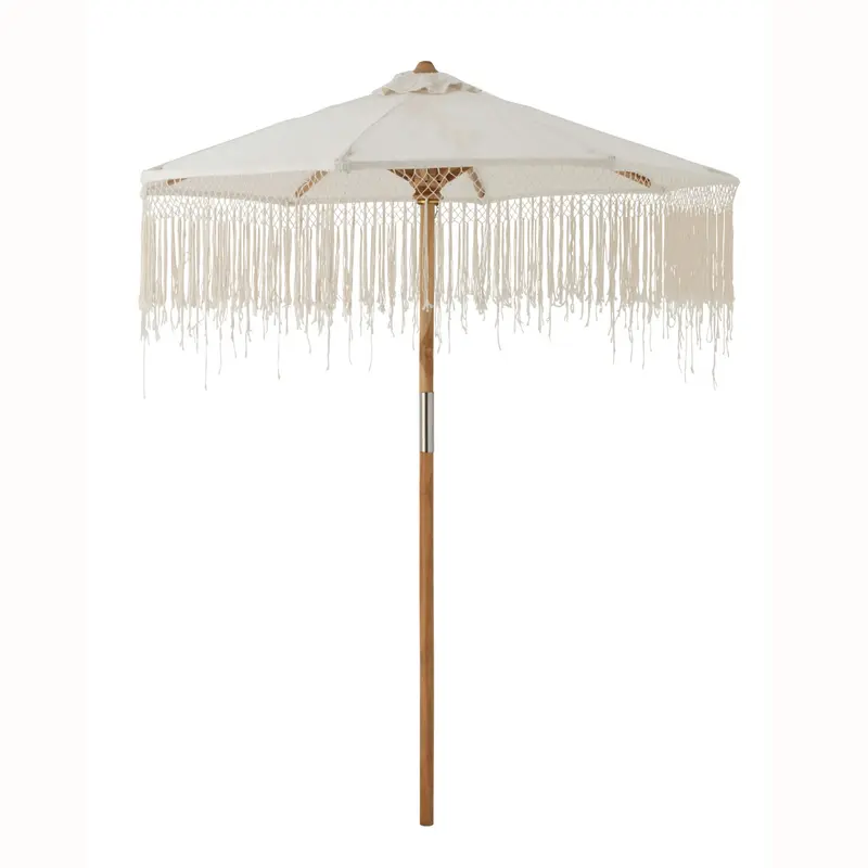 Parasol Macrame Hout Ecru 200x250cm J-Line