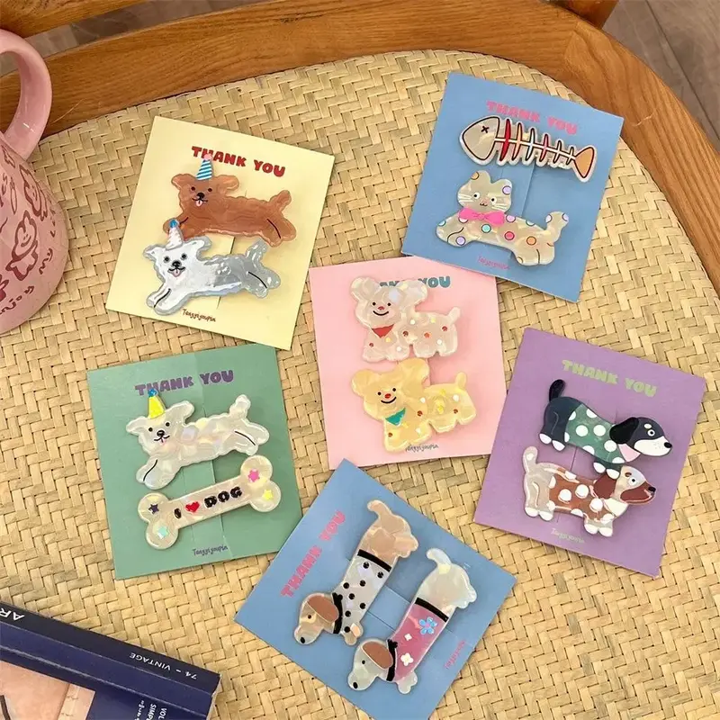 Party Pets Acrylic Hair Claw Clip Sets (6 Designs)