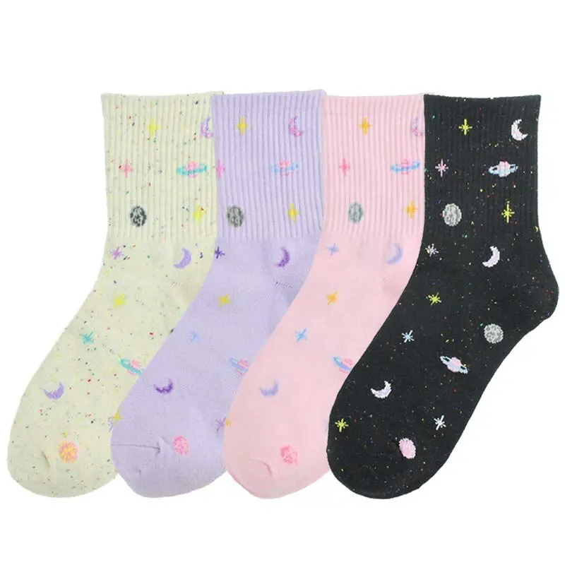 Pastel Galaxy Crew Socks