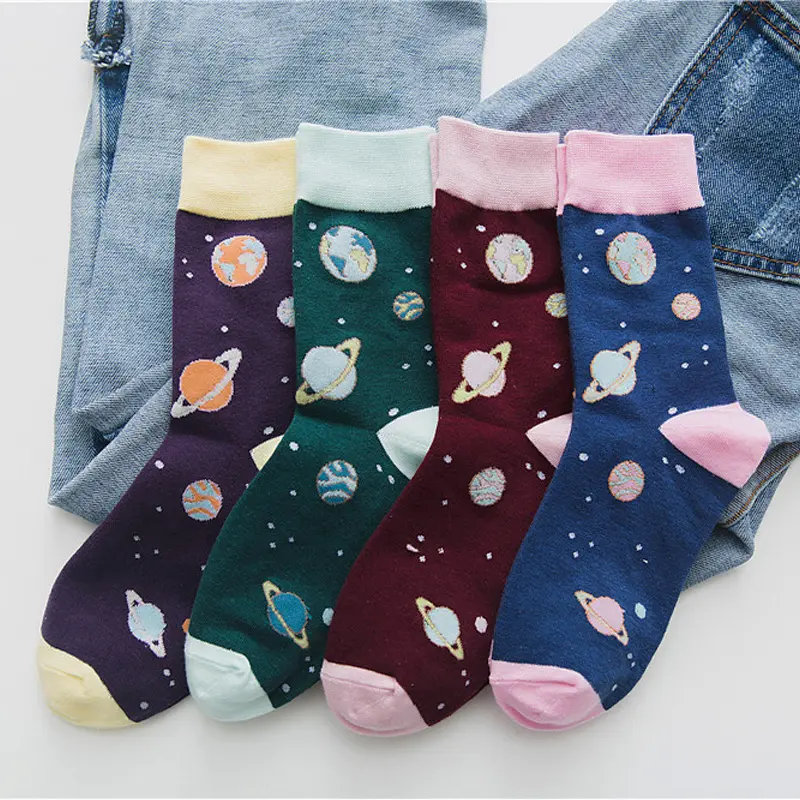 Pastel Planet Crew Socks (4 Colours)