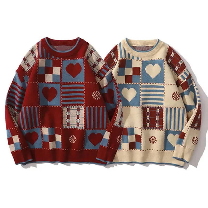 Patchwork Heart Pattern Jumper (2 Colours)