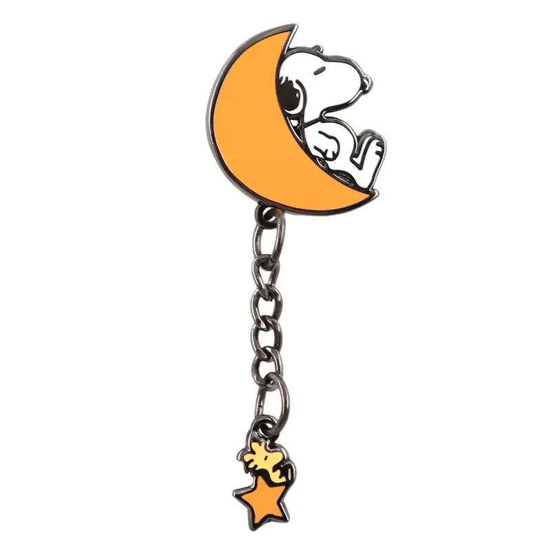 Peanuts Comics Snoopy and Woodstock Crescent Moon Enamel Pin