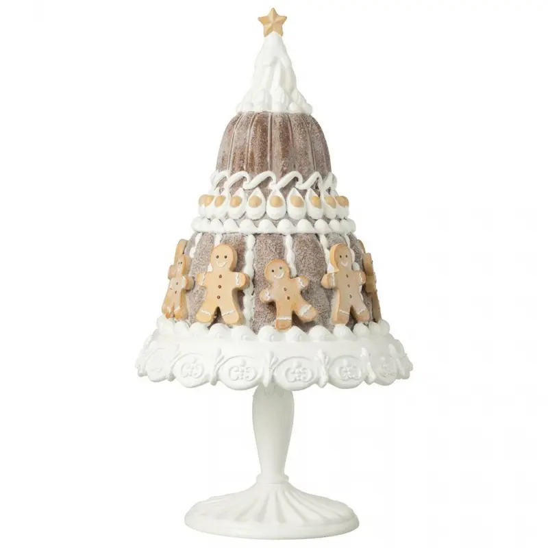 Peperkoek Cake Met Peperkoekenman Kalk Beige/Wit J-Line