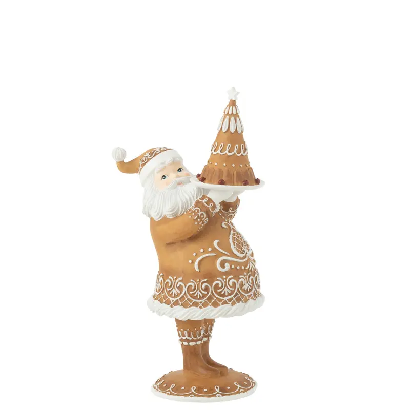 Peperkoek Kerstman Cake Resine Bruin J-Line