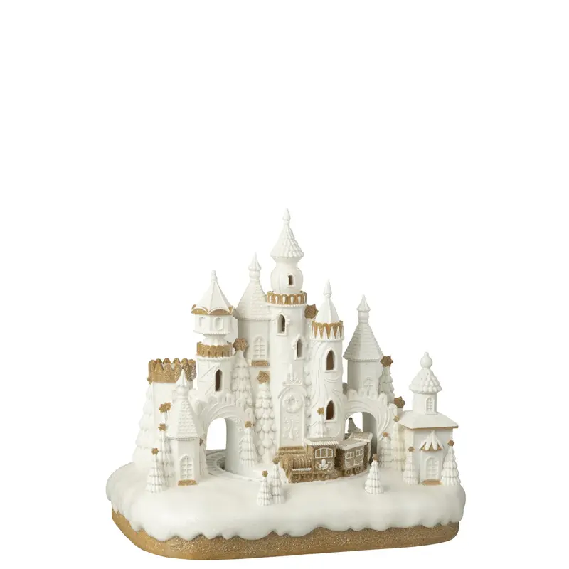 Peperkoekenkasteel + Trein Kalk Beige/Wit J-Line