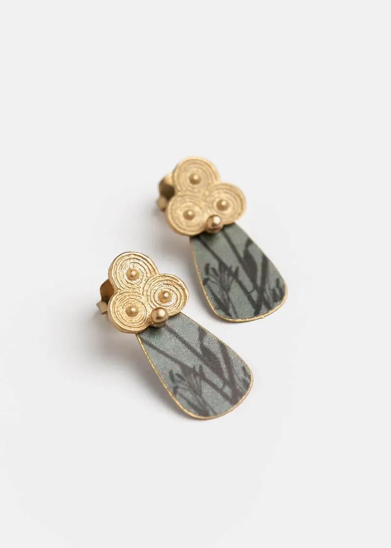 Perchéno Goa Earrings Black Green