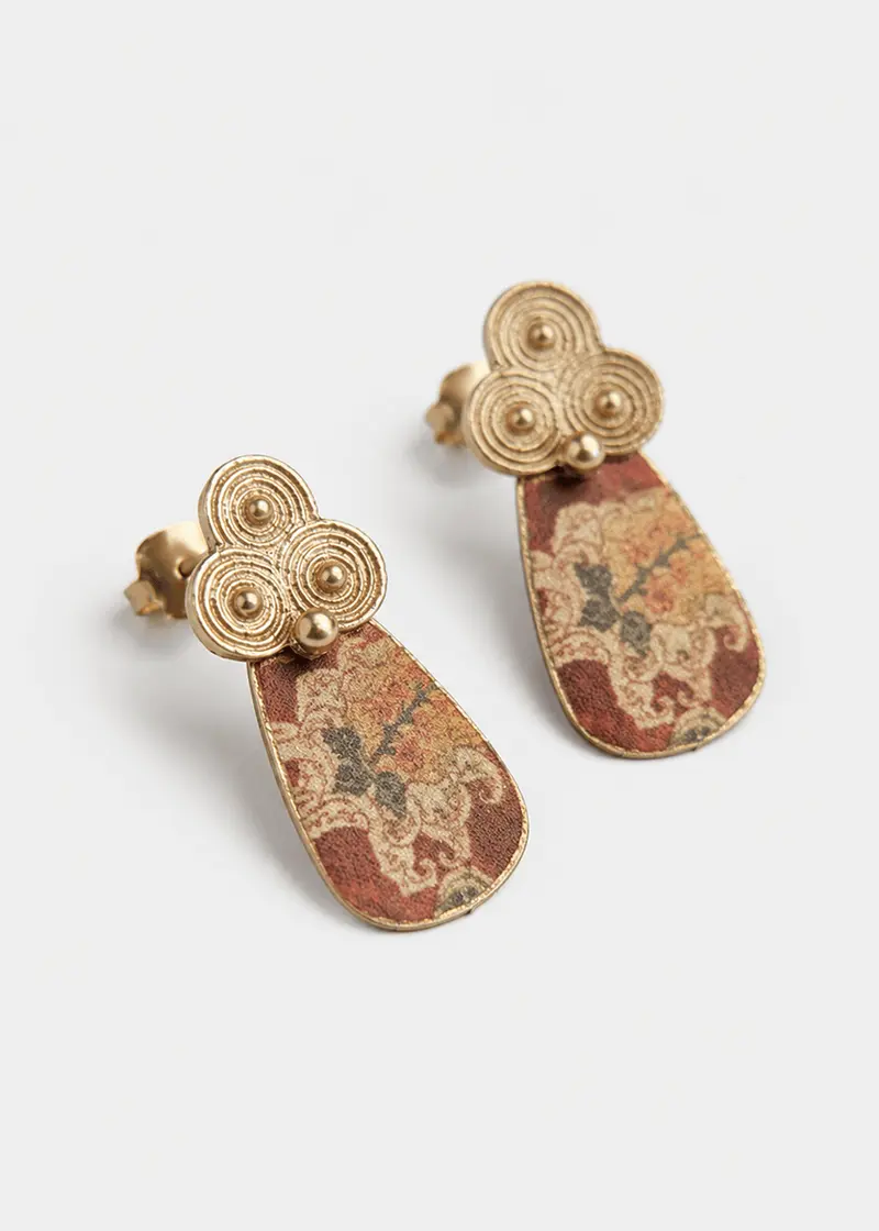 Perchéno Goa Earrings Red Gold