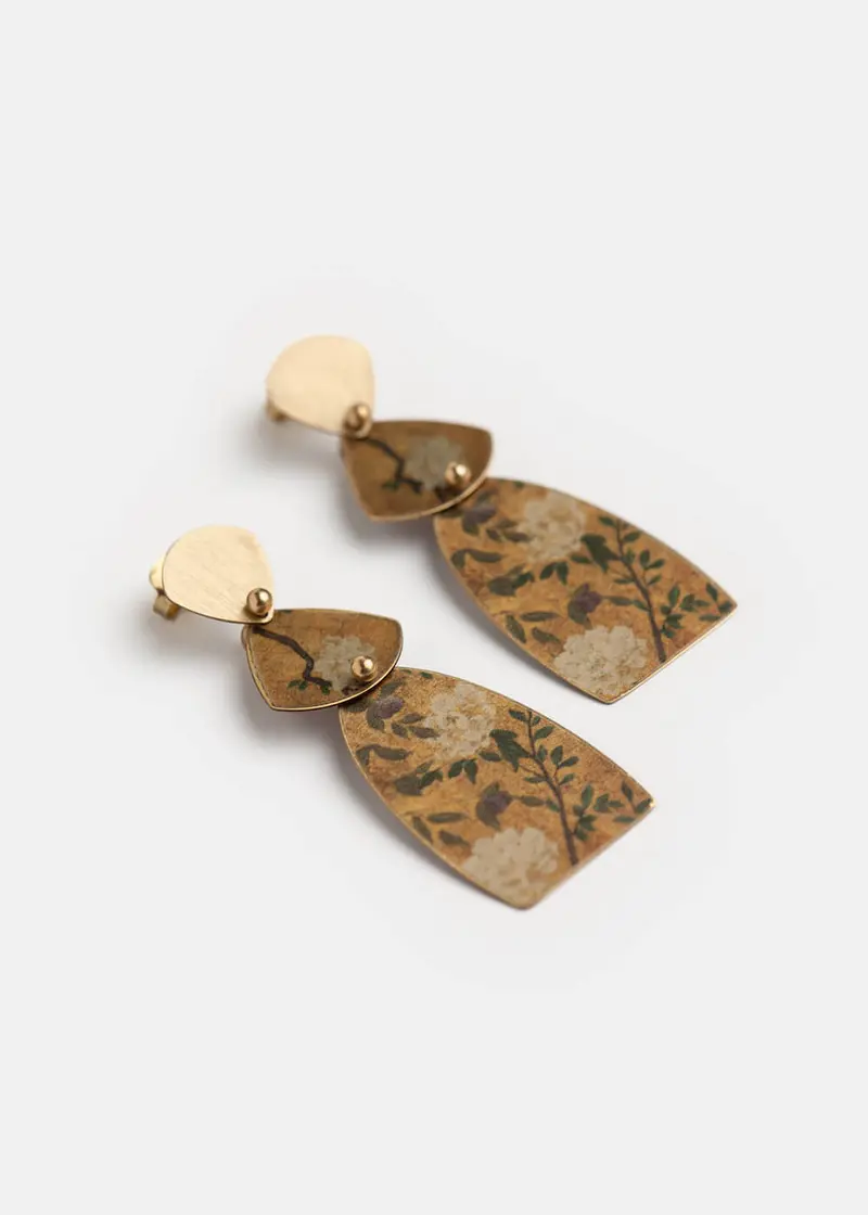 Perchéno Varanasi Earrings Red Gold