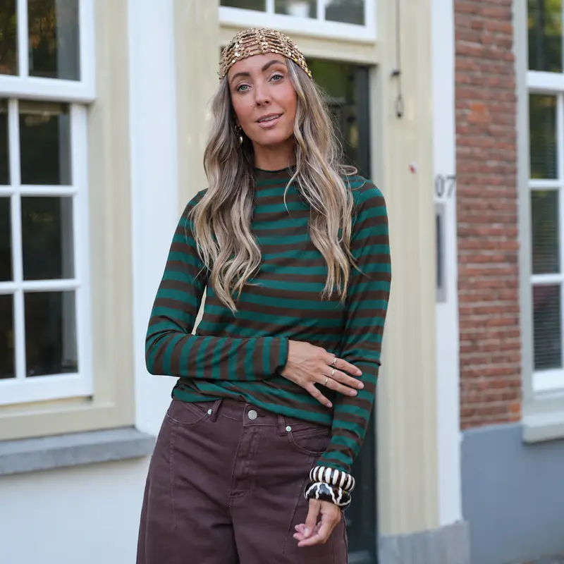 Pien high neck top petrol