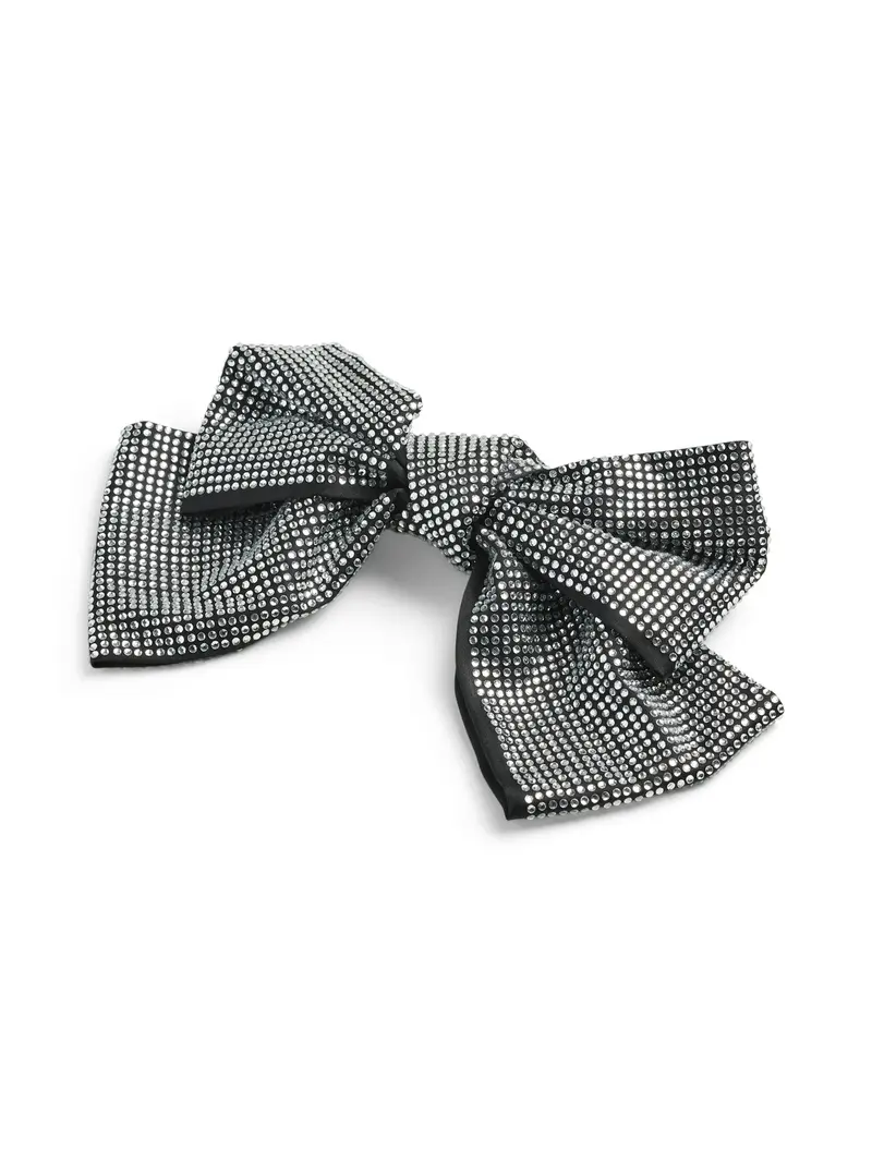 Pilla bow hairclip black stones