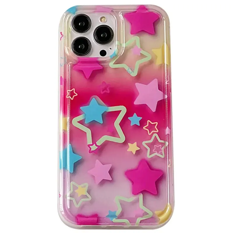 Pink Airbrush Stars iPhone Case