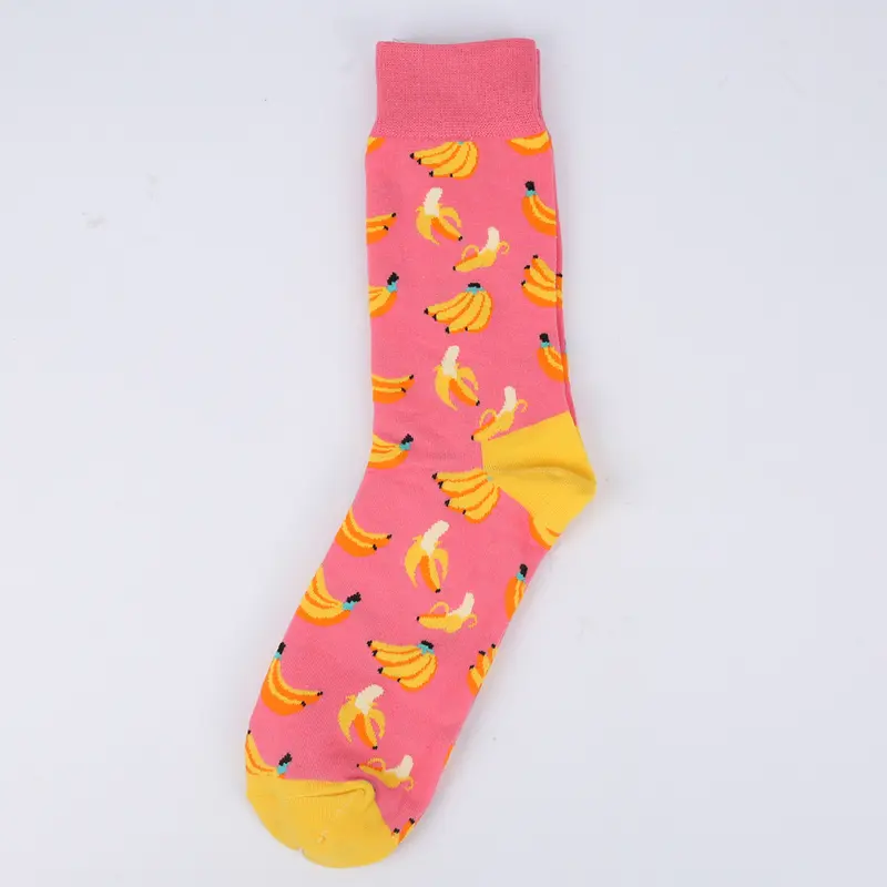 Pink Banana Crew Socks