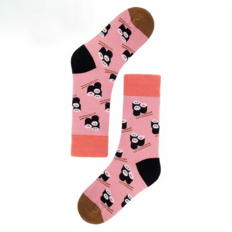 Pink Sushi Crew Socks