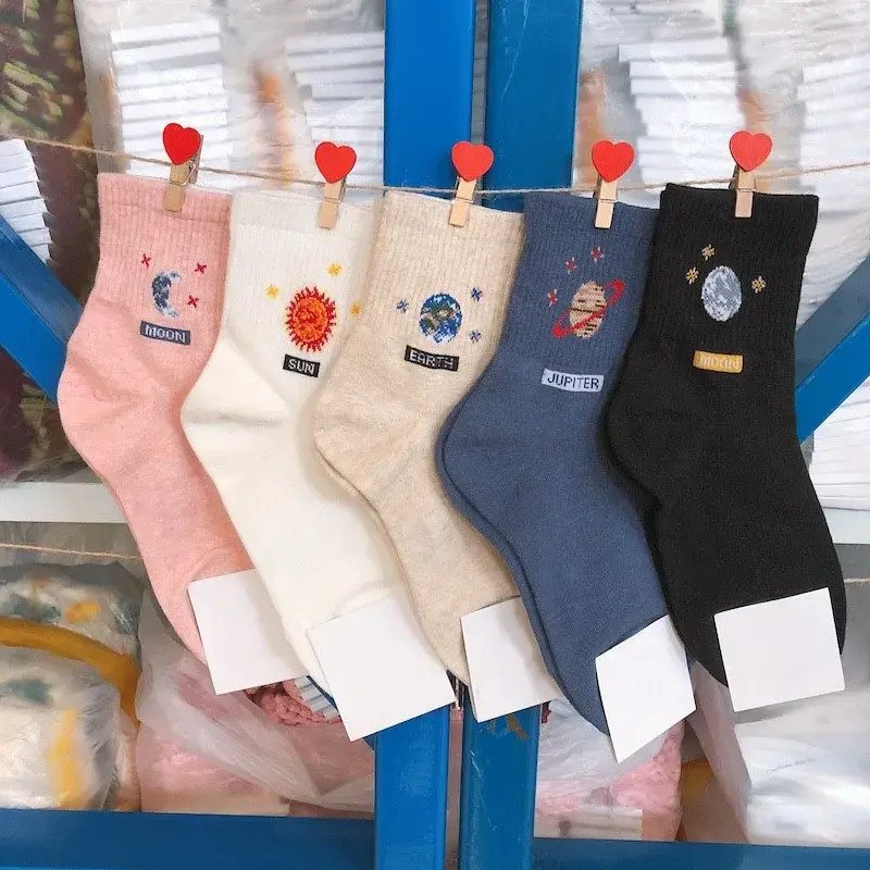 Pixel Outer Space Crew Socks (5 Designs)