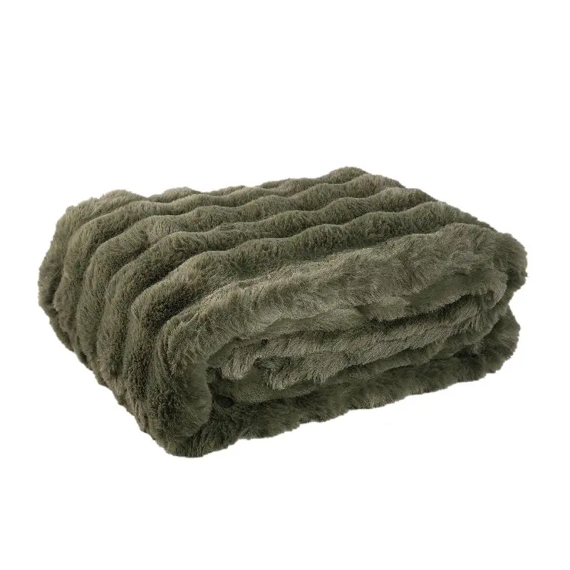 Plaid Dunae Mos Groen Nep Bont Large 220x240cm PTMD