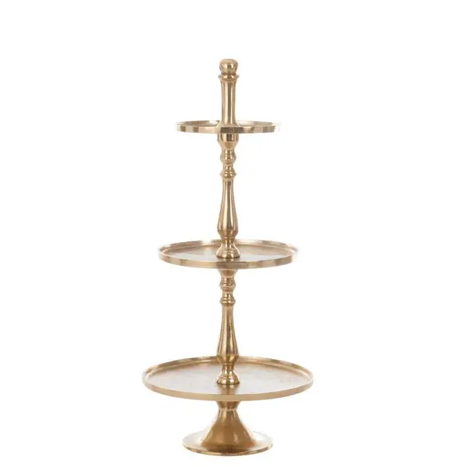 Plateau 3 Niveaus Rond Aluminium Goud J-Line