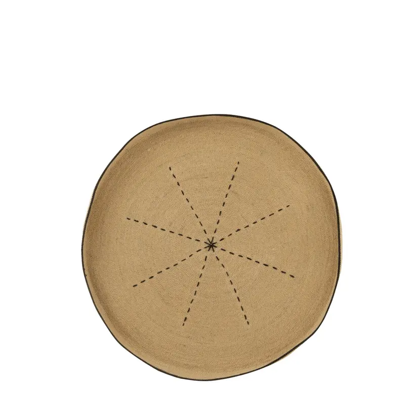 Plateau Muurdecoratie Ster Stippellijnen Zeegras Naturel/Zwart