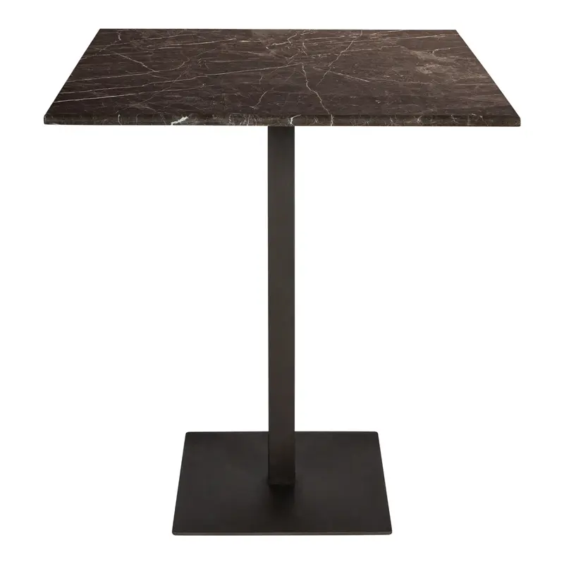 Plaza Bistrotable Square Brown Marble Taupe Base PTMD