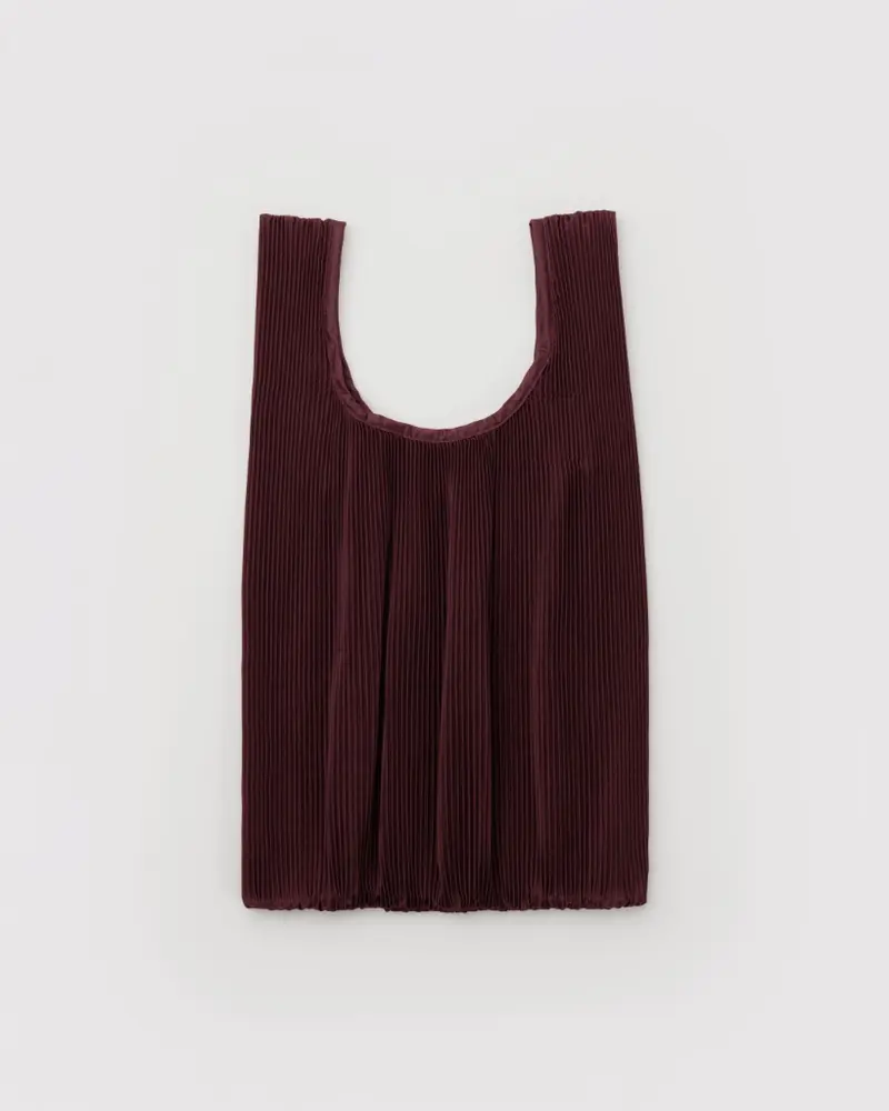 Pleated Reusable Bag - Mahogany