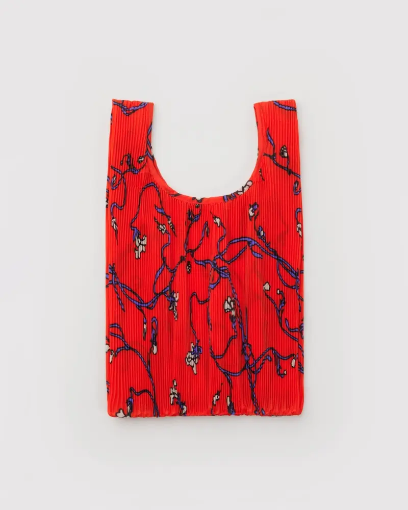 Pleated Reusable Bag - Red Snapdragon