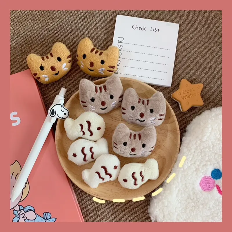 Plush Cat Face Brooch (3 Designs)