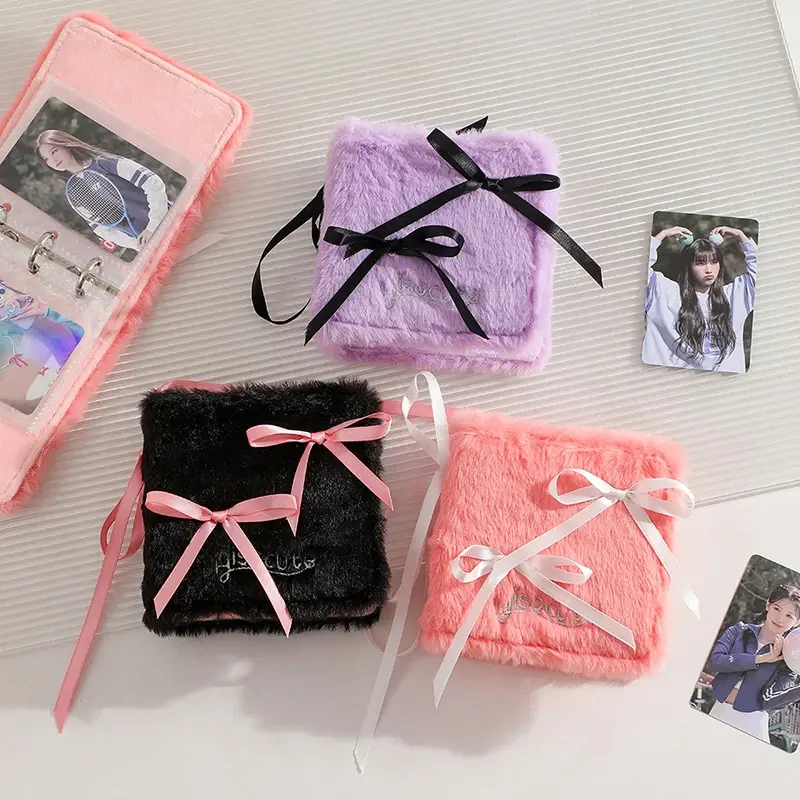 Plush Coquette Ribbon Photo Card Ring Binder (3 Colours)