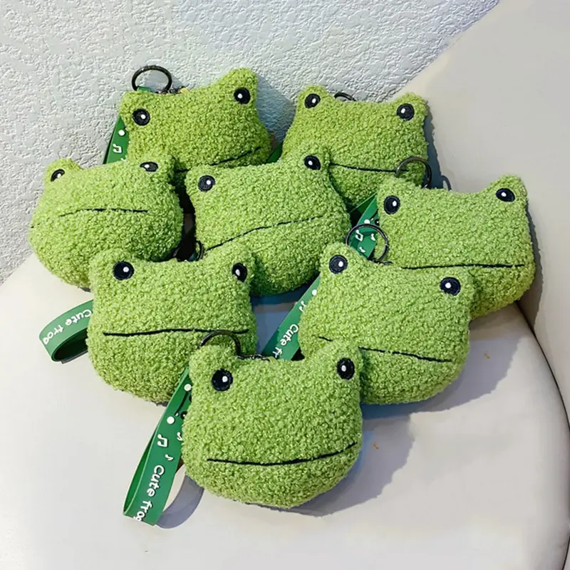 Plush Froggy Face Zipper Coin Purse