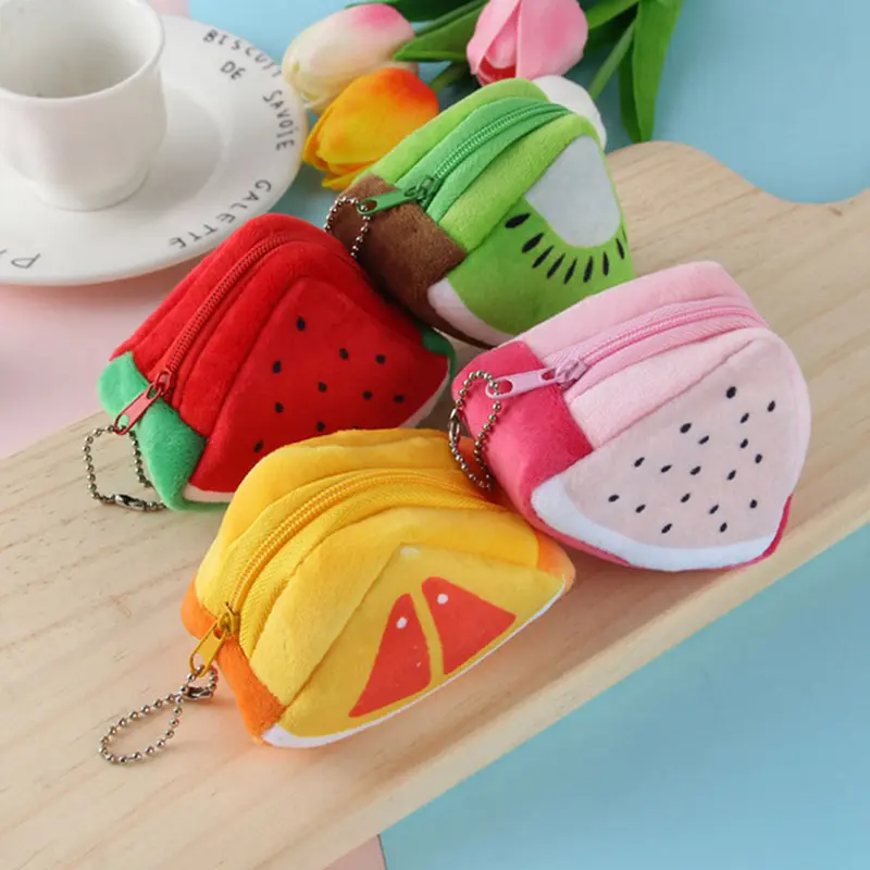 Plush Fruit Slice Zipper Pouch (4 Designs)
