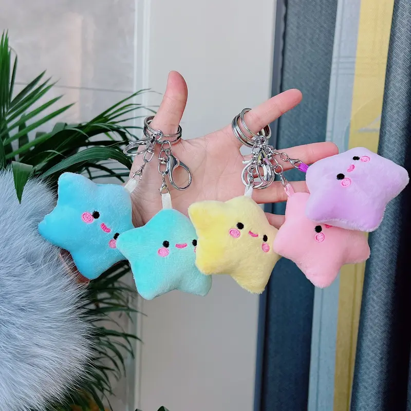 Plush Star Character Keychain Charm