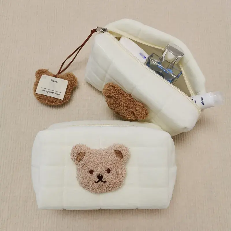 Plush Teddy Bear Face Zipper Pouch (2 Designs)