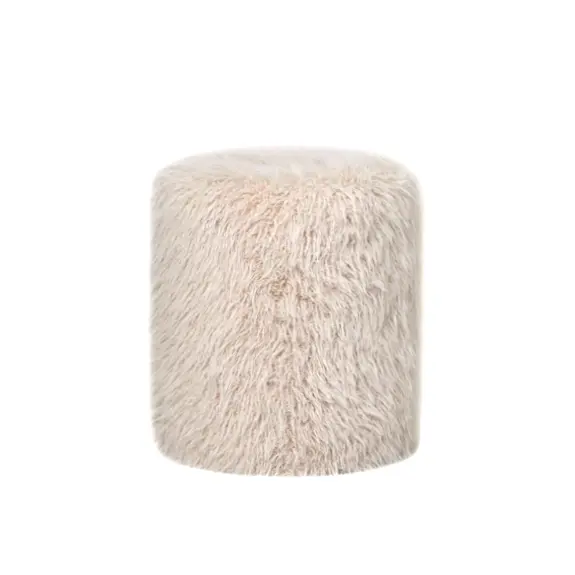 Poef Hair Beige Rond Stof PTMD
