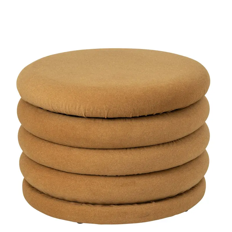 Poef Mich Plywood/Stof Okergeel J-Line