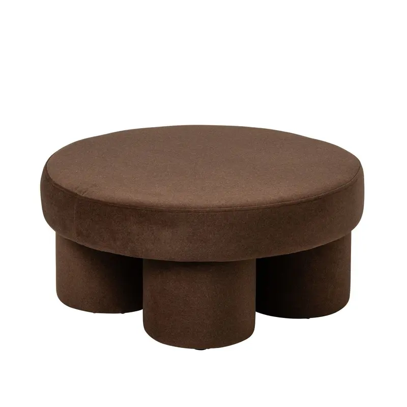 Poef Op Pootjes Multiplex/Stof Taupe Large J-Line