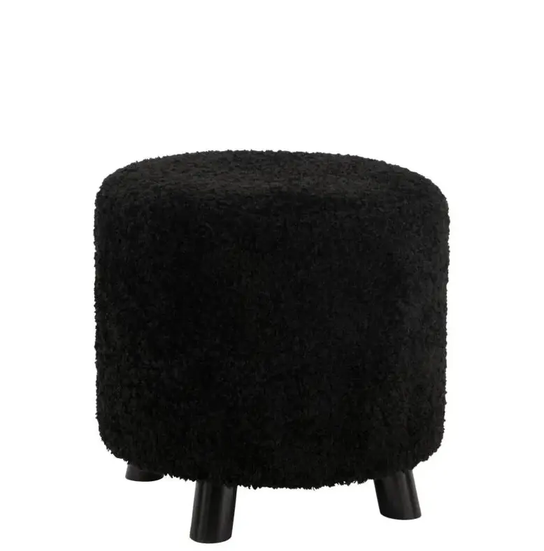 Poef Schaap Poot Polyester Zwart J-Line