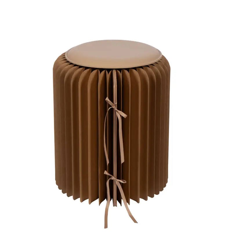 Poef Vouwbaar Papier Camel Dia36cmxh42cm J-Line